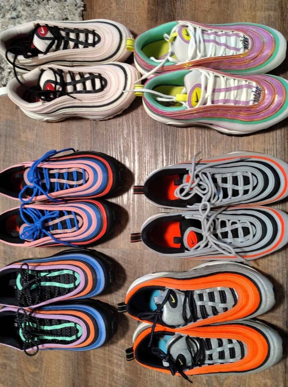 Nike Air Max 97 Multi-Color Wave Sneakers Lot Size 6 Youth Boys